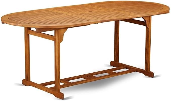 East West Furniture BBSTXNA Patio Dining Table Outdoor Oval Acacia Wood Table, 36x78 Inch, Natural Oil