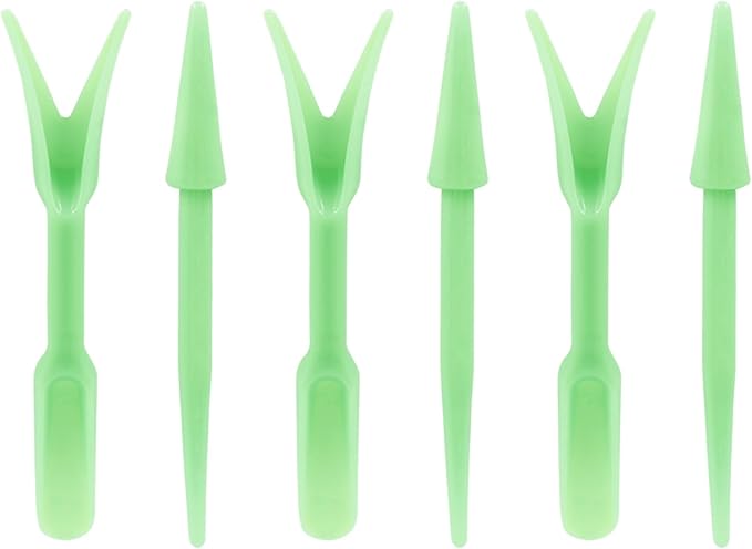 Bivethoi Garden Hand Tools Transplanting Shovel Scoops Kits for Plant Cultivation Digging Care, Set of 6, Light Green