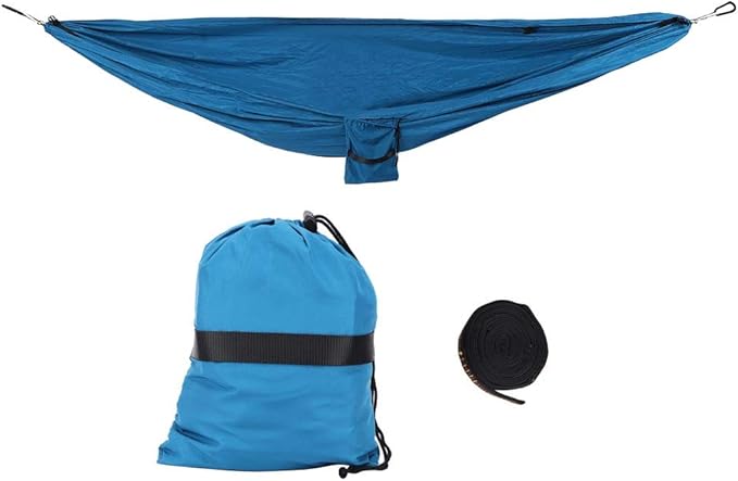 Portable Hammock Swing for Camping Courtyard Corridor Dual Use Hanging Chair Bed, Sturdy and Breathable, to Carry and Store (Peacock Blue)