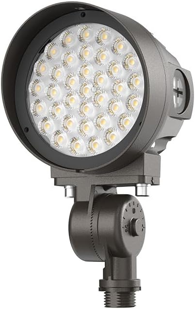 Lithonia Lighting 36-in-1 OLB LED Floodlight Outdoor Light Fixture, Waterproof LED Outdoor Lights, Adjustable Brightness, Warm/Cool/Daylight Options, Switchable Beam Spread, Dusk to Dawn Sensor