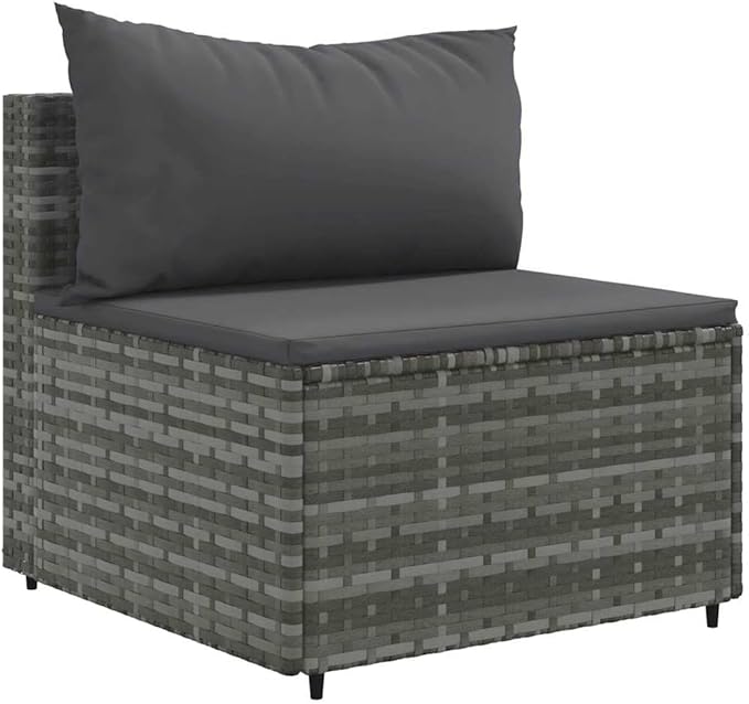 Outdoor Seating Furniture,Outdoor Conversation Sets,7 Piece Patio Lounge Set with Cushions Gray Poly RattanSuitable for Patio, Garden, Gazebo Low