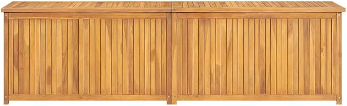 Wooden Garden Patio Storage Box with PE Bag, Deck Storage Container Box for Patio Cushions and Gardening Tools, 78.7"x19.7"x21.7" Solid Wood Teak -AA