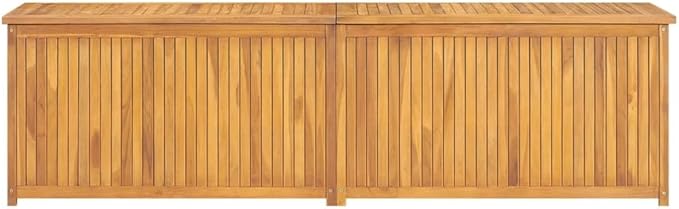 Solid Teak Wood Outdoor Storage Box with Lid 78.7in Large Capacity, Rustic Garden Storage Container for Patio Deck Poolside