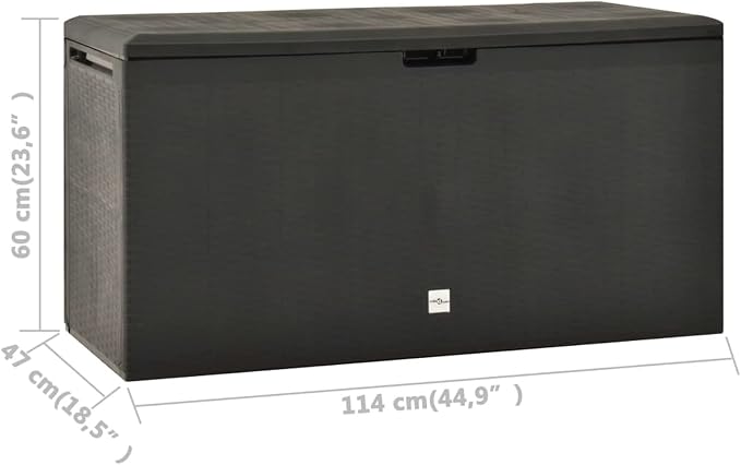 Patio Patio Storage Box，Pool Storage Boxes Outdoor Waterproof, Deck Decor Outdoor Bench, Patio Bench Outdoor Storage Box Anthracite 44.9"x18.5"x23.6"