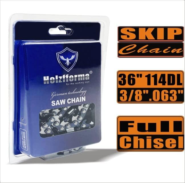 Holzfforma G660 O Dark Grey Chainsaw Power Head With 36inch Guide Bar Standard Ripping and Skip Chain Combo
