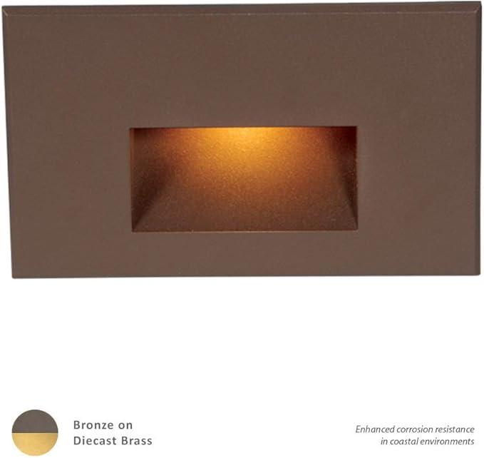 WAC Landscape Lighting, LEDme 120V LED Horizontal Indoor and Outdoor Step and Wall Light Amber 1800K LED in Graphite