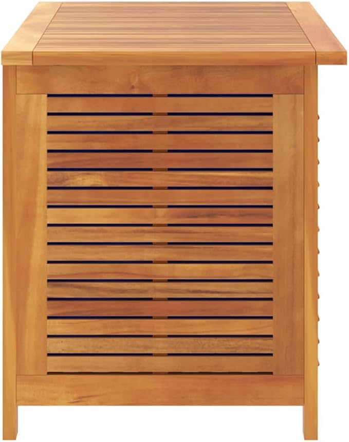 Outside Wooden Deck Box, Garden Storage Box with Louver, Patio Storage Container for Backyard, Porch, Garden, 35.4"x19.7"x22" Solid Wood Acacia