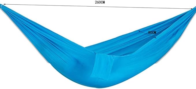 Camping Hammock, Hammock Outdoor Parachute Cloth Single Double Student Indoor Dormitory Bedroom Swing Tourism Hiking Leisure Equipment Aerial Tent(Sky Blue)