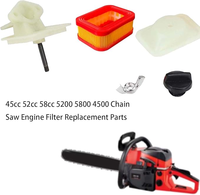 Chain saw engine filter air filter kit replacement component for 45cc 52cc 58cc 5200 5800 4500 model