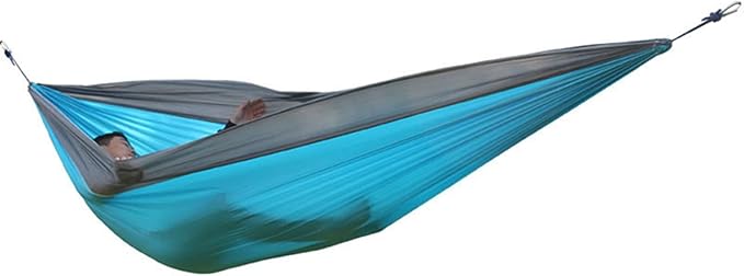 NOBRIM Camping Hammock Large Portable Hammock Accessories Swing with 2 Tree Strap 2-3 People Nylon Parachute Hammock for Outdoor Leisure