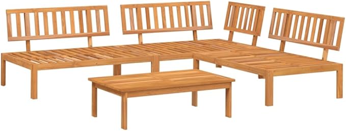 vidaXL Patio Pallet Sofa Set - 4 Piece Outdoor Conversation Set, Solid Acacia Wood, Brown, Modular Design for Garden, Patio, Terrace