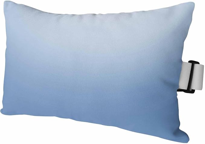 Light Blue Ombre Outdoor Lumbar Pillow 12x20 Inch, Modern Rustic Aqua Gradient Waterproof Throw Pillow Covers with Insert, Decorative Headrest Pillows for Office Car Travel