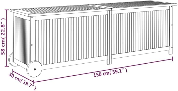 vidaXL Outdoor Storage Box, Deck Box with Lid, Patio Cabinet, Storage Chest for Outdoor Cushions Throw Pillows Garden Tools, Retro, Solid Wood Acacia