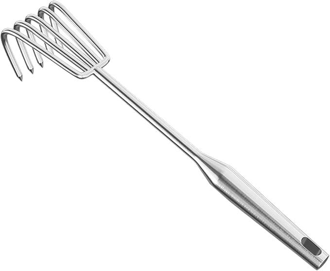 Hand Rake Stainless Steel Heavy Duty Garden Rake Weeding Tool Ergonomic Claw Rake Soil Tiller Portable Planting Rake Suitable for Flower Beds Yard Wor, 5 Tine Long Handle