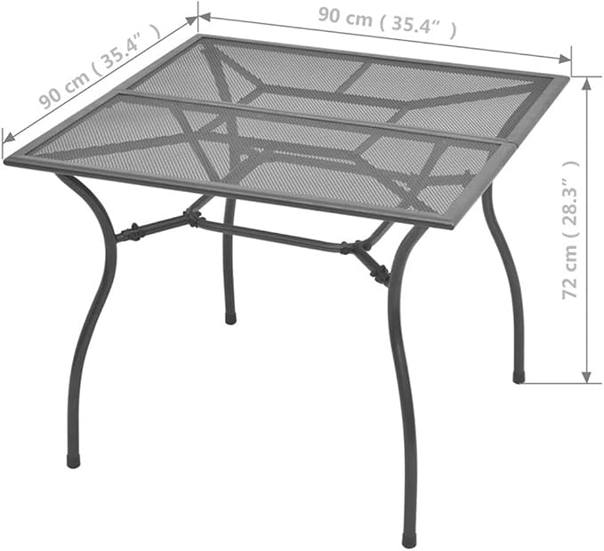 Afuera Living Steel 3-Piece Patio Dining Set, Powder-Coated Anthracite Finish, Modern Outdoor Furniture with Adjustable Reclining Seats, Stackable Chairs, Durable Design for Garden or Minimalist