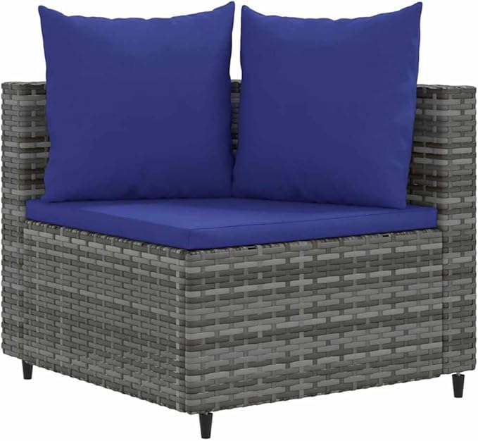 Patio Furniture Sets,Outdoor loveseat,Patio Conversation Sets,5 Piece Patio Sofa Set with Cushions Gray Poly RattanSuitable for Patio, Garden, Gazebo Low