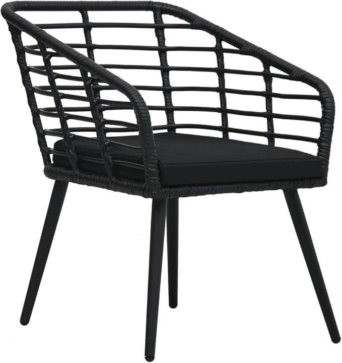 Bistro Set,Patio Lounge Set,Outdoor Furniture,Outdoor Furniture Sets,Patio Conversation Sets,for Garden,Deck,Backyard,3 Piece Poly Rattan Black