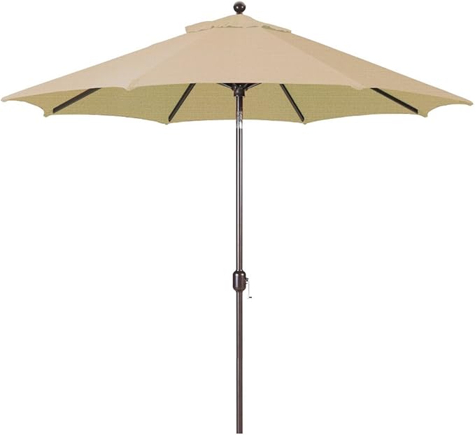 Galtech Commercial Grade Octagon Patio Umbrella, UV Protected for Pool and Garden Areas (7.5-FT Antique Bronze Frame Sunbrella: Heather Beige)