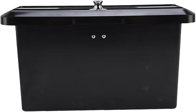 Aramox Marine Deck Storage Box, ABS Lockable Glove Box, Multifunctional Compartment with Dual Cup Holder for Boats and Yachts (Black)