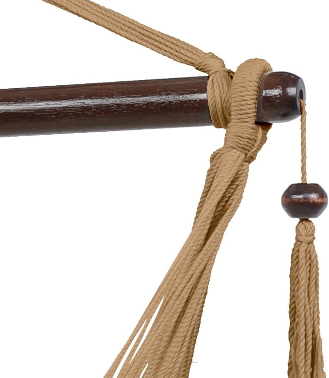 Large Hammock Swing Seat with Tassels(Coffee)
