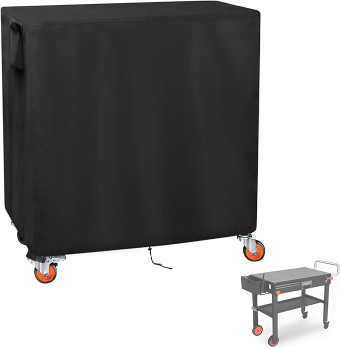 Outdoor Table Cover for EUTRKei Portable Griddle Table, 40 inch Grill Table Cart Cover Waterproof for DeintYei Grill Table/BBQ Cart/Cooler Cart,Black-40"L x 17" W x 28" H