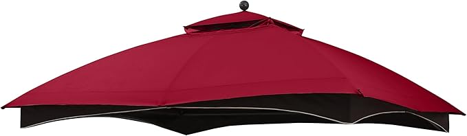 MASTERCANOPY Replacement Canopy Top for Lowe's Allen Roth 10x12 Gazebo #GF-12S004B-1 (Burgundy Plaid,Riplock Material)