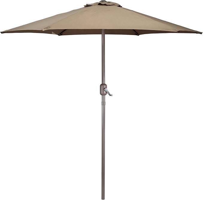 Northlight 7.5ft Outdoor Patio Market Umbrella with Hand Crank, Taupe