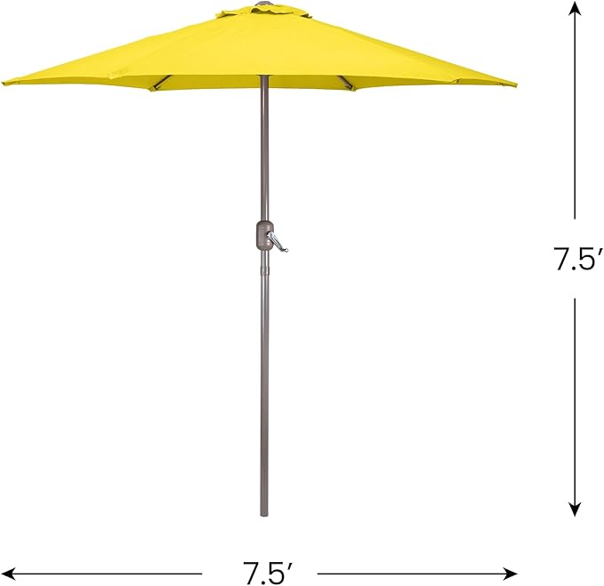 Northlight 7.5ft Outdoor Patio Market Umbrella with Hand Crank, Yellow