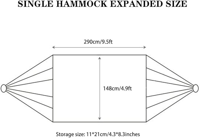 Ultra-Light Single/Double Tree Hammock, Outdoor Portable Thickened Swing, Anti-Rollover/Storage Bag, Holds Up to 180kg/396.8lbs(Bean Green,9.5 * 4.9ft)