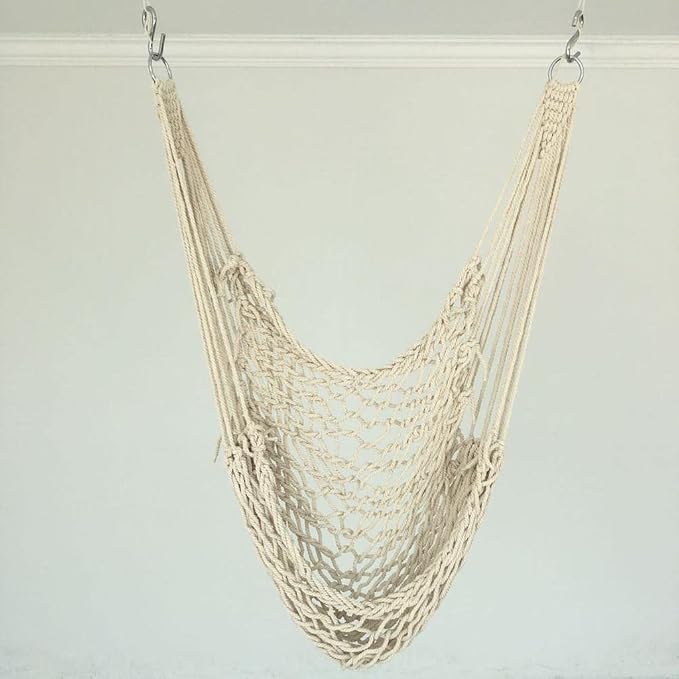 Portable Hammock Camping Rope Chair Home 80x110cm, White, 80x110cm