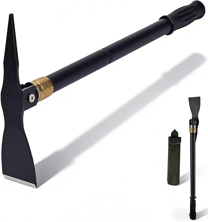 Pickaxe Hoe Weeding Mattock Hoe Survival Hand Pick Axe for Digging Weeding Multi-Function Detachable Camping Tactical Shovel Outdoor Garden Hoe