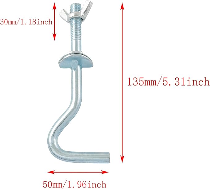 TAODAN 4PCS Swing Hooks Hammock Hardware Load 550lbs 4.92x1.89inch Steel Heavy Duty Replacement Bracket for Indoor and Outdoor Hammocks