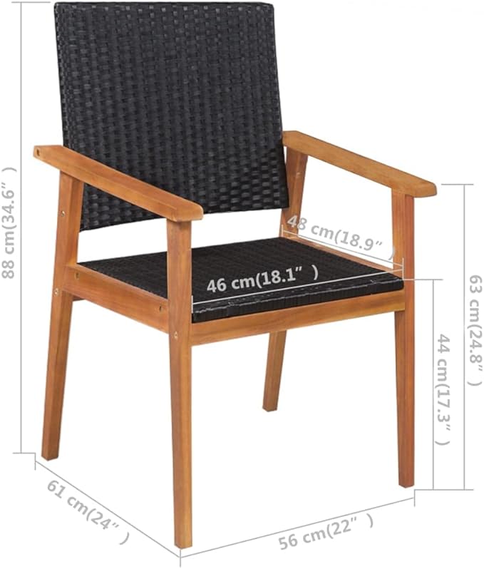 5 Piece Patio Dining Set, Outdoor Sofa Sets Patio Conversation Set Outdoor Lounge Sets Front Porch Furniture for Garden Piazza Exhibition Negotiation Area Poly Rattan Black and Brown