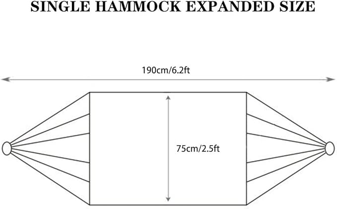 Classic Solid Color Hammock, Outdoor Single/Double Swing with Rope, for Garden Yard Travel, Load Bearing 150kg/200kg(6.2 * 2.5ft)