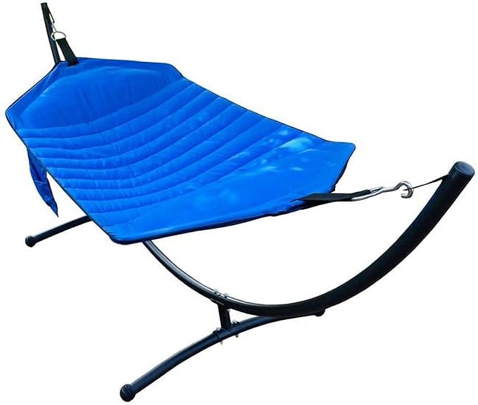 Padded Fabric Hammock & Arc Stand Combination Olefin Blue