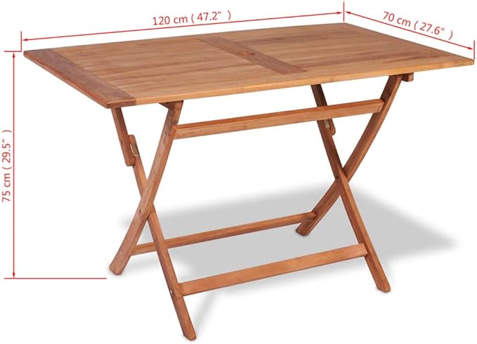 5 Piece Folding Outdoor Dining Set, Porch Furniture Set Front Porch Furniture Bistro Set Patio Conversation Set for Garden Piazza Poolside Negotiation Area Solid Teak Wood