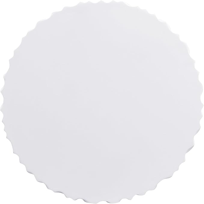 Christopher Knight Home Polaris Modern Outdoor Fluted Coffee Table, Round MGO Patio Center Table, Lightweight Concrete Coffee Table, Sofa End Table, Accent Table for Garden Balcony Poolside, White