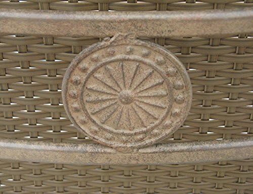 Santa Clara Outdoor Patio 7 pcs Round Dining Set Dark Bronze Cast Aluminum (Set with 6 Swivel Rocker Chairs)