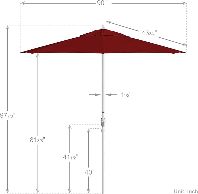 California Umbrella 7.5' Rd Aluminum Patio Umbrella, Crank Lift