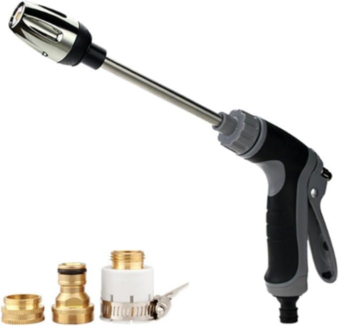 jethose pressure washer nozzle Original - New & Improved 2026 Model, 360° Rotating, Durable Stainless Steel Spray Nozzle (Grey-a,One size)