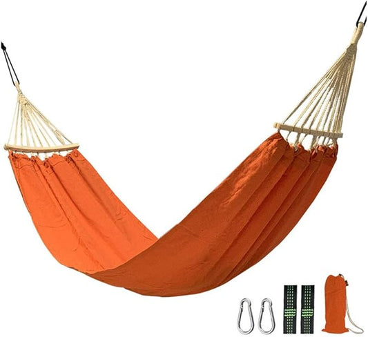 Camping Hammock, Hammock Flip-Proof Household Hanging Chair Heavy-Duty Bearing Outdoor Leisure Camping Trip Riding Equipment Portable Aerial Tent(Orange)