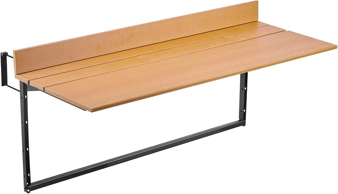 VEVOR Balcony Hanging Table, 39 x 13.6 inch, Outdoor Balcony Bar Table for Railings, 5-Level Adjustable, Fit Railing from 1" to 3.7", Serving Table for Patio & Deck