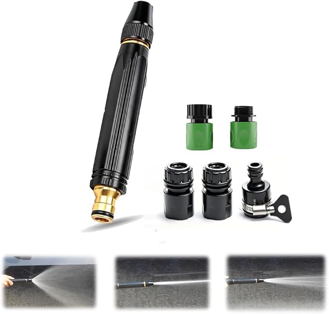 High Pressure Power Washer Nozzle with Connector Set, Garden Hose Pressure Washer, Sturdy Cleaning Accessory for Car Washing and Outdoor Cleaning (1 Set)