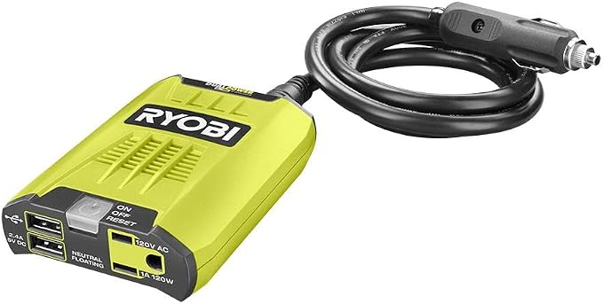 RYOBI 18V ONE+ 120 Watt Automotive Power Source/Inverter - RYI120AVNM