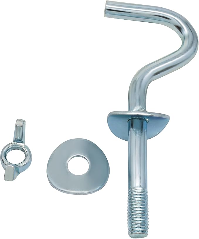 2Pcs Heavy Duty Replacement Hooks Holding Hammock, 3/8 Inch Diameter, Fits 1-1/4 to 2 Inch Long Holes on Hammock Stands, Silver