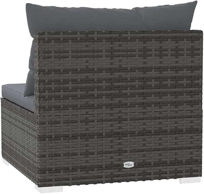 Patio Lounge Set with Cushions,Outdoor Patio Furniture,Conversation Furniture,Patio Furniture Sets,for Terrace,Garden,Backyard,3 Piece Gray Poly Rattan