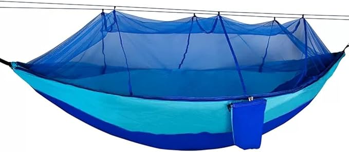 Outdoor Hammock Anti-Rollover Travel Camping Portable Hammock Hanging Chair Outdoor Portable Camping Travel Equipment (Color : Blue-a, Size : 260 * 140cm)