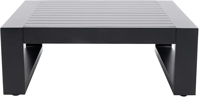 Outdoor Side Table Patio Aluminum Square End Table for Bistro Cafe Patio Small Coffee Table with Slat Top,Grey Frame