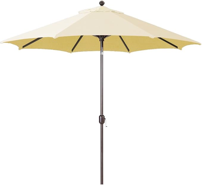 Galtech Premium Sunbrella Market Umbrella, Octagon Shape with Auto Tilt for Pool Deck Patio (11-FT Antique Bronze Frame Sunbrella: Canvas)