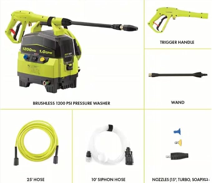 RY40HPPW12B Fits For RYOBI 40V 1200 PSI 1.0 GPM Cordless Electric Cold Water Pressure Washer (Tool Only)